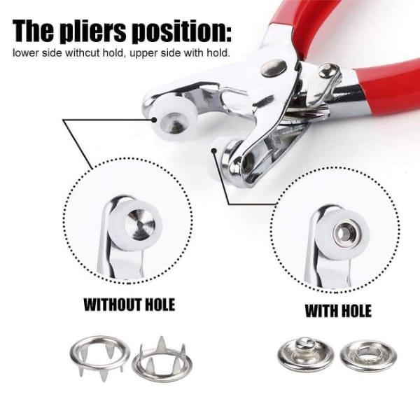 Steel tich/snap button machine with  button