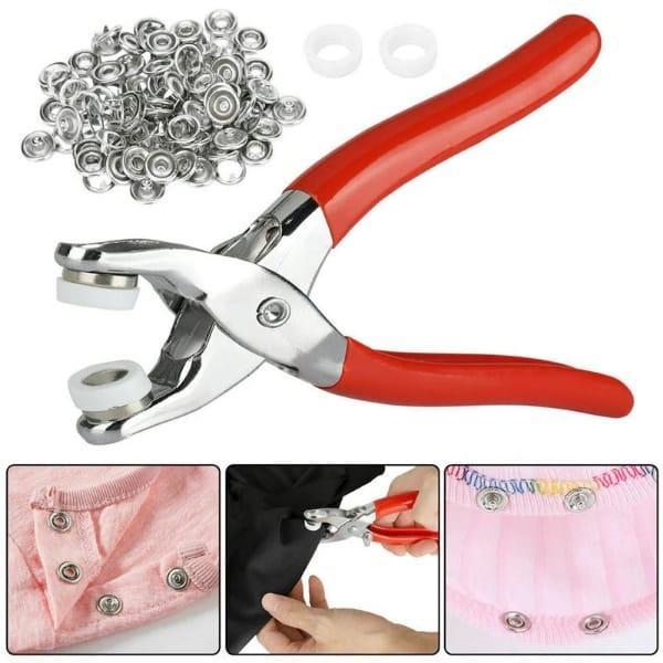 Steel tich/snap button machine with  button